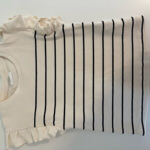 Striped Ruffle Sleeve Top